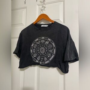 Adika black zodiac sign crop top
